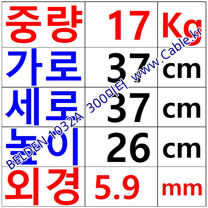 300m(롤) 벨덴1032A (미터당 ₩3,850) 벨덴케이블 1032A BELDEN 1032A 1Pair 18AWG Paired 블루