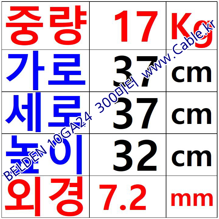 300m(롤) 벨덴10GA24 (미터당 ₩1,760) 벨덴케이블 10GA24 BELDEN 10GA24 4Pair 23AWG Paired 그레이