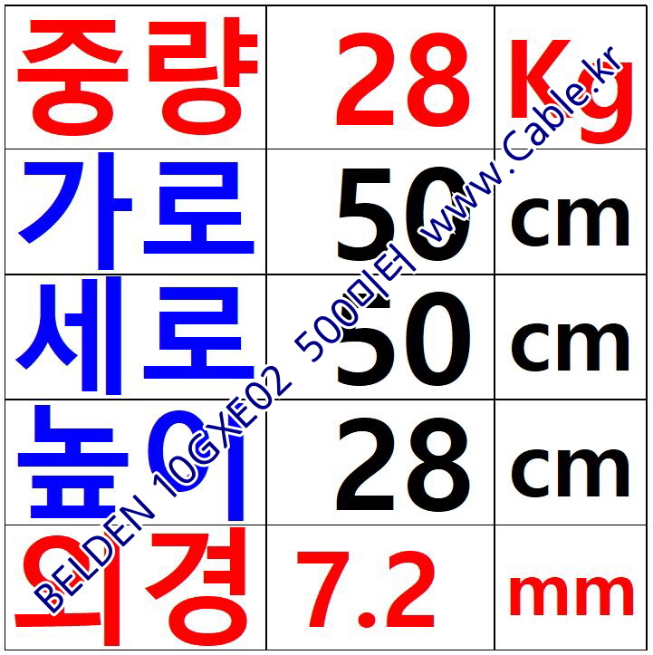 500m(롤) 벨덴10GXE02 (미터당 ₩4,020) 벨덴케이블 10GXE02 BELDEN 10GXE02 4Pair 23AWG Paired