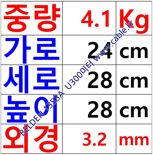 300m(롤) 벨덴1353A (미터당 ₩1,520) 벨덴케이블 1353A BELDEN 1353A 1Pair 24AWG Cat5E UTP 블랙