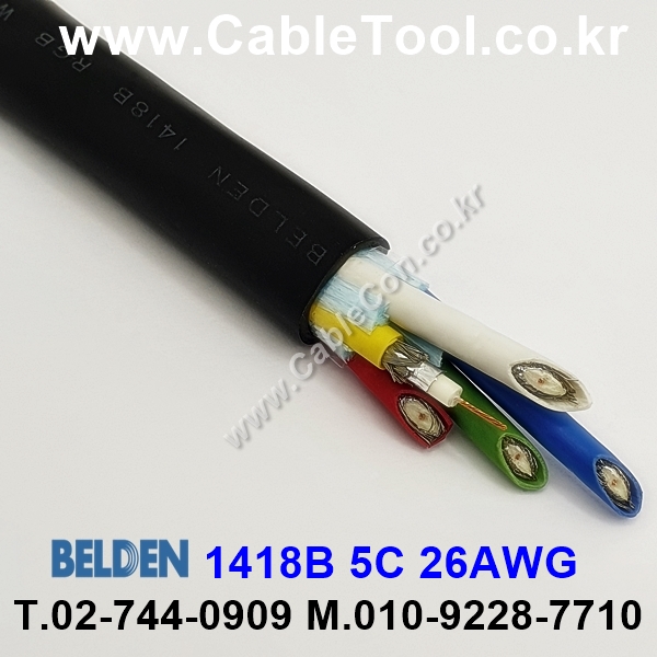 150m(롤) 벨덴1418B (미터당 ₩17,980) 벨덴케이블 1418B BELDEN 1418B 5Coax 26AWG RG59 75옴 동축케이블 블랙