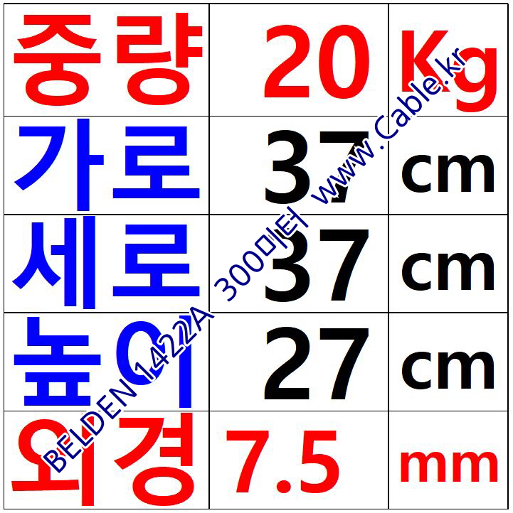 300m(롤) 벨덴1422A (미터당 ₩4,170) 벨덴케이블 1422A BELDEN 1422A 5Pr 24AWG RS422