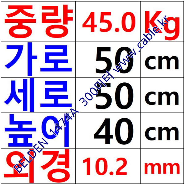 300m(롤) 벨덴1474A (미터당 ₩9,040) 벨덴케이블 1474A BELDEN 1474A 2Pair 18AWG Paired 블랙