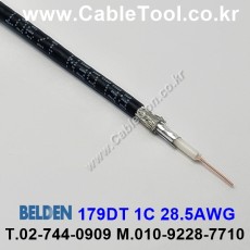 300m(롤) 벨덴179DT (미터당 ₩3,230) 벨덴케이블 179DT BELDEN 179DT 1Coax 28.5AWG RG Cable 동축케이블 블랙