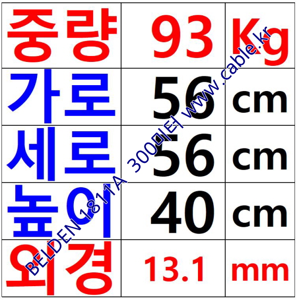 300m(롤) 벨덴1811A 300m (미터당 ₩46,130) 벨덴케이블 1811A BELDEN 1811A 8C 14AWG Multi Conductor