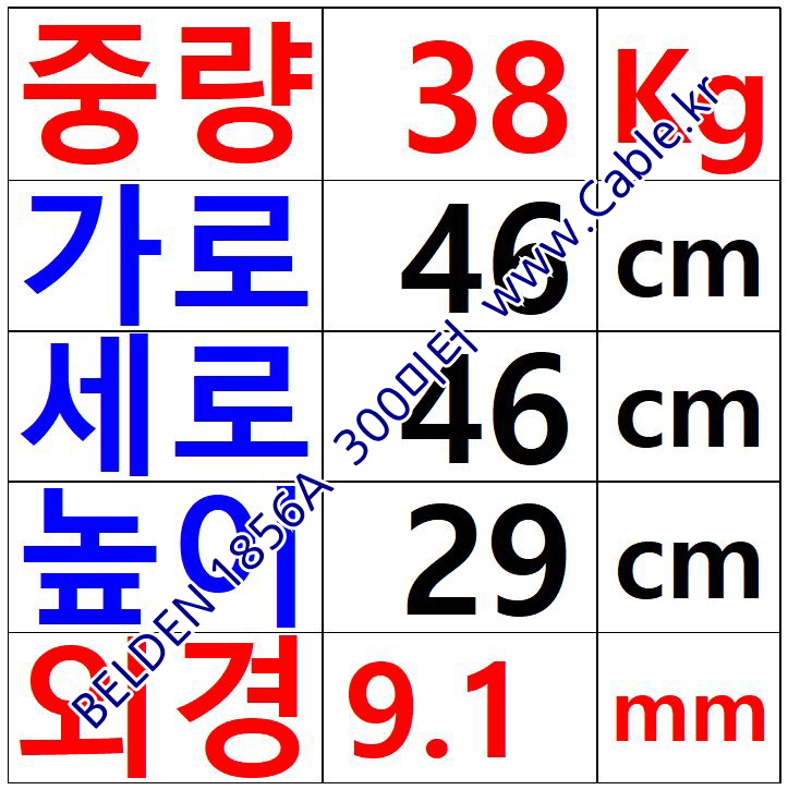 300m(롤) 벨덴1856A (미터당 ₩8,620) 벨덴케이블 1856A 레드 BELDEN 1856A 1Coax 20AWG RG59 75옴 동축케이블
