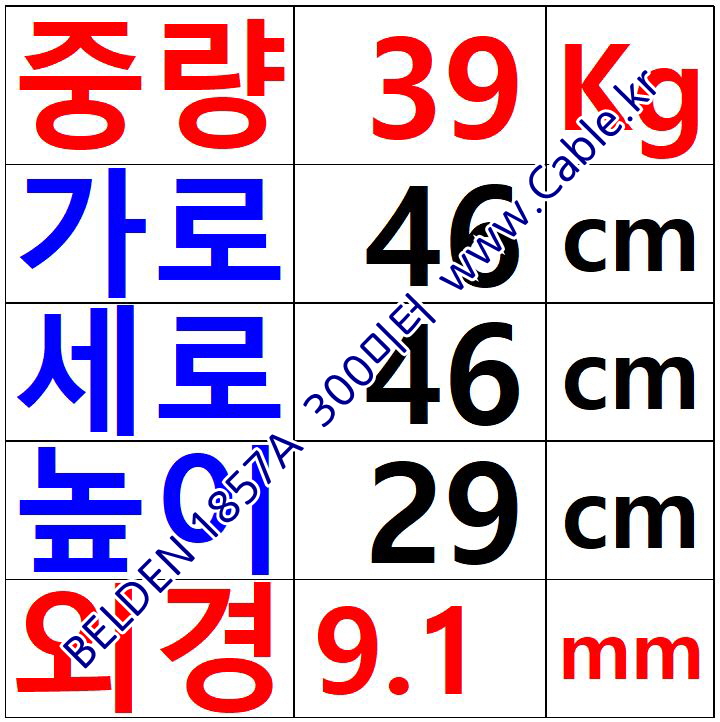 300m(롤) 벨덴1857A (미터당 ₩8,690) 벨덴케이블 1857A BELDEN 1857A 1Coax 22AWG RG59 75옴 동축케이블 블랙