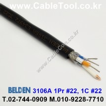 10m 벨덴3106A 미터당 ₩5,570 벨덴케이블 3106A BELDEN 3106A 1Pr 22AWG + 1C 22AWG RS-485