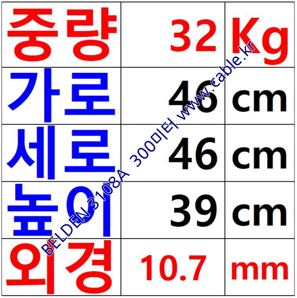 300m(롤) 벨덴3108A (미터당 ₩11,210) 벨덴케이블 3108A BELDEN 3108A 3Pair 22AWG RS485 블랙