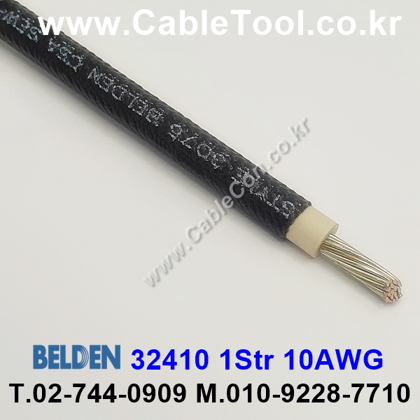 300m(롤) 벨덴32410 (미터당 ₩39,330) 벨덴케이블 32410 BELDEN 32410 1Str 10AWG Hook Up Wire 블랙