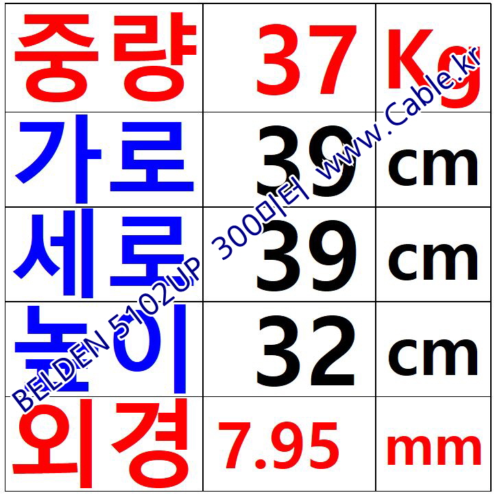 300m(롤) 벨덴5102UP 미터당 ₩6,740 벨덴케이블 5102UP BELDEN 5102UP 4C 14AWG 스피커케이블