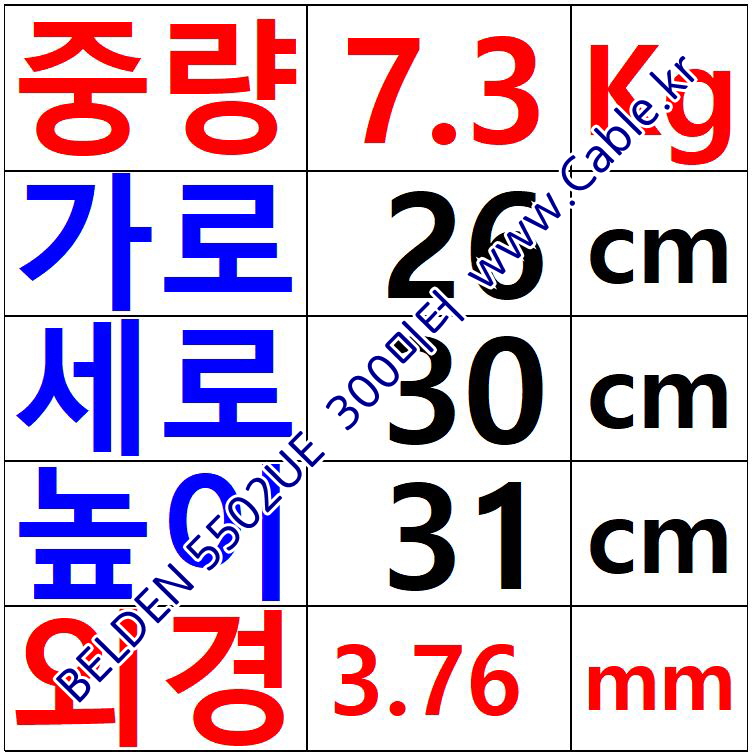 300m(롤) 벨덴5502UE (미터당 ₩2,150) 벨덴케이블 5502UE BELDEN 5502UE 4C 22AWG Security & Alarm