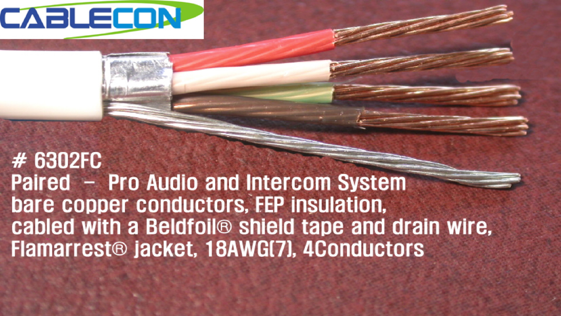 300m(롤) 벨덴6302FC (미터당 ₩6,490) 벨덴케이블 6302FC BELDEN 6302FC 4C 18AWG Plenum 자켓 CMP