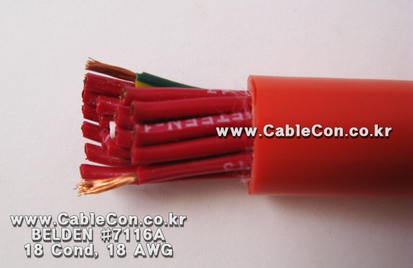 300m(롤) 벨덴7116A (미터당 ₩10,000) 벨덴케이블 7116A BELDEN 7116A 18C 18AWG UL/CSA 600V제어용