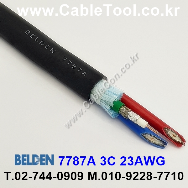 10m 벨덴 7787A 미터당 ₩13,380 벨덴케이블 7787A BELDEN 3Coax 23AWG
