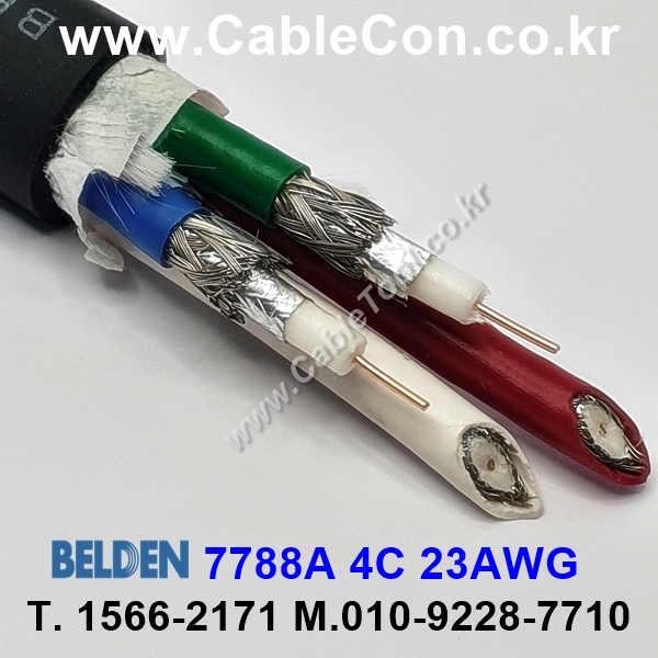 300m(롤) 벨덴7788A (미터당 ₩47,340) 벨덴케이블 7788A BELDEN 7788A 4Coax 23AWG RG59 75옴 동축케이블 블랙