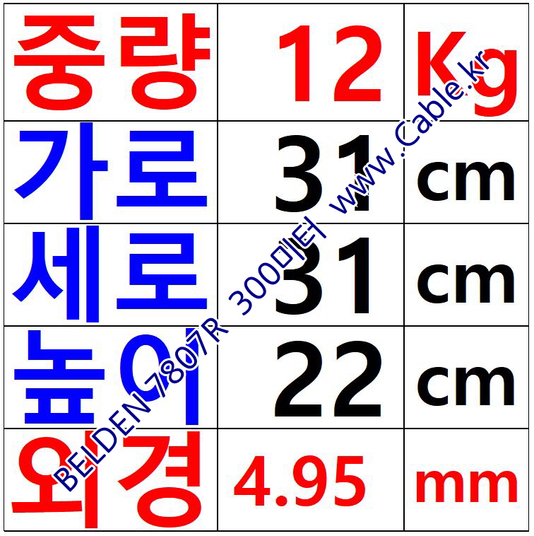 벨덴케이블 7807R BELDEN (Black 300m)