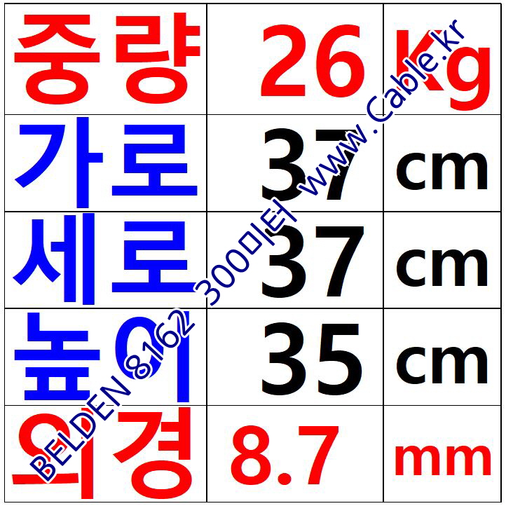 300m(롤) 벨덴8162  (미터당 ₩6,900) 벨덴케이블 8162  BELDEN 8162  2Pr 24AWG RS422 오디오멀티 (크롬)