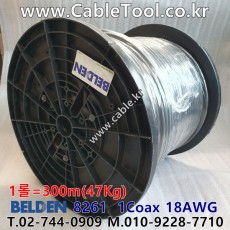 300m(롤) 벨덴8261 (미터당 ₩16,050) 벨덴케이블 8261 BELDEN 8261 1Coax 18AWG RG11 75옴 동축케이블 블랙