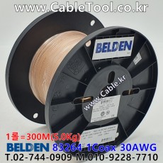 300m(롤) 벨덴83264 미터당 ₩17,800 벨덴케이블 83264 BELDEN 83264 1C 30AWG RG CABLE 동축케이블