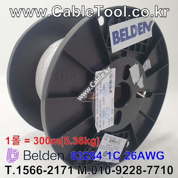 300m(롤) 벨덴83284 (미터당 ₩14,070) 벨덴케이블 83284 BELDEN 83284 1C 26AWG RG Cable 동축케이블 (화이트)