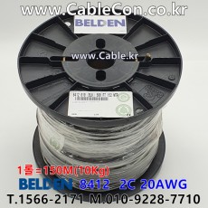 150m(롤) 벨덴8412 미터당 ₩8,330 벨덴케이블 8412 BELDEN 8412 2C 20AWG 마이크, 악기