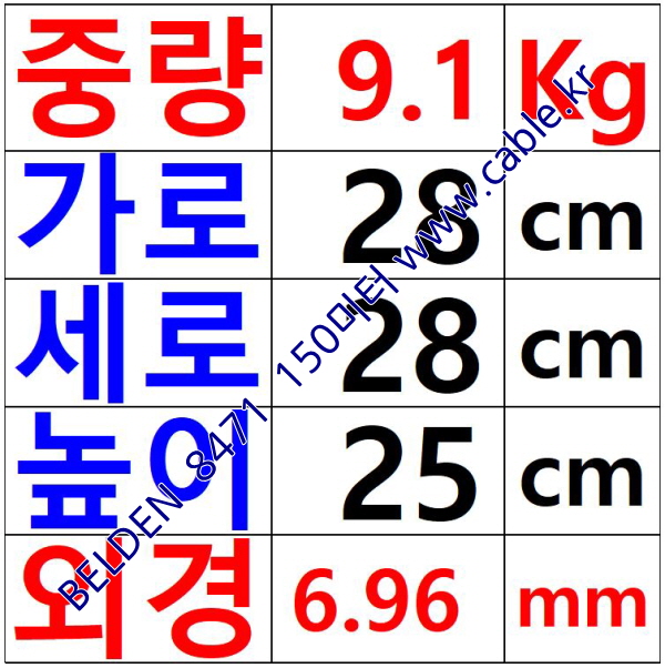 150m(롤) 벨덴8471 미터당 ₩3,270 벨덴케이블 8471 BELDEN 8471 1Pr 16AWG 주석도금 LonWorks