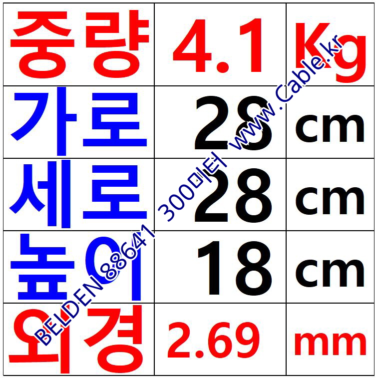 BELDEN 88641 002(Red) 1Pair 24AWG 벨덴 300M
