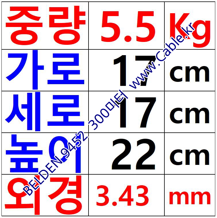 300m(롤) 벨덴9452 미터당 ₩2,140 벨덴케이블 9452 BELDEN 9452 2C 24AWG 라인레벨 마이크, 악기