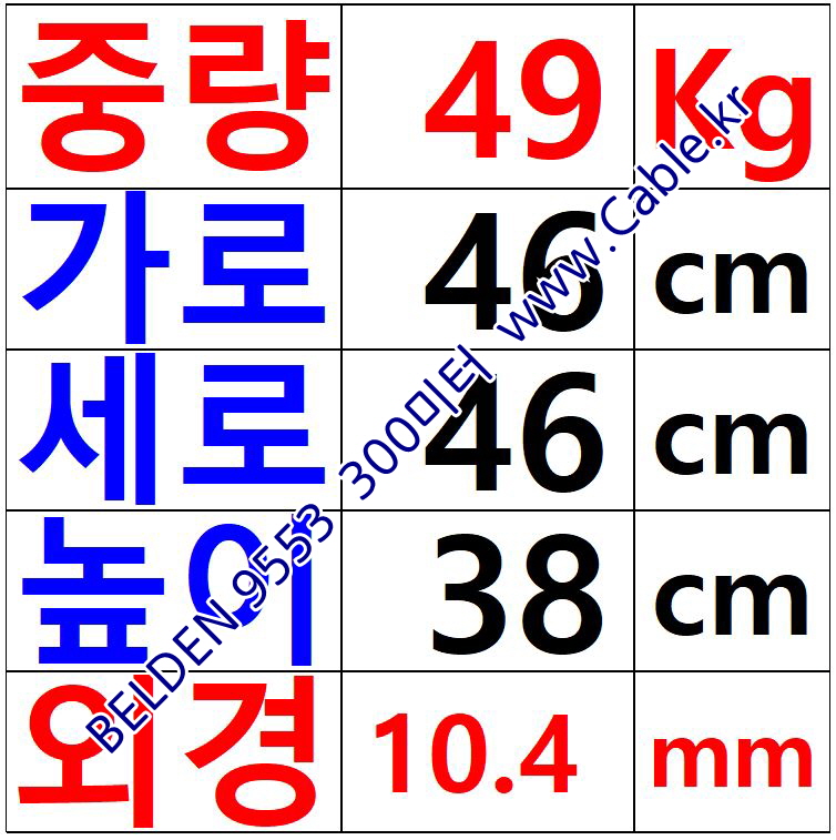 300m 벨덴 9553 미터당 ₩13,270 벨덴케이블 9553 BELDEN 3Pair 18AWG