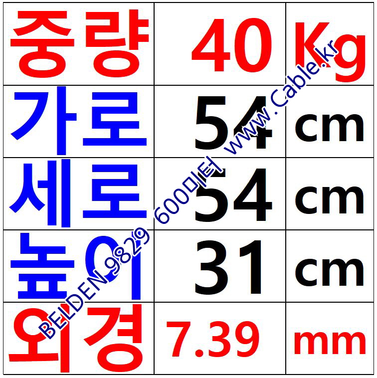 600m(롤) 벨덴9829 미터당 ₩4,110 벨덴케이블 9829 BELDEN 9829 2Pr 24AWG DMX-512