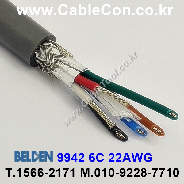 300m(롤) 벨덴9942 미터당 ₩11,680 벨덴케이블 9942 BELDEN 9942 6C 22AWG