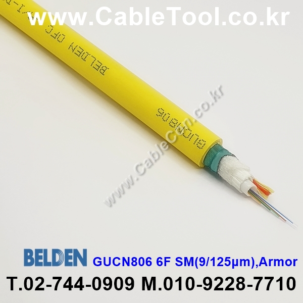 300m(롤) 벨덴GUCN806 (미터당 ₩7,430) 벨덴케이블 GUCN806 BELDEN GUCN806 6F SM Fiber Optic 옐로우