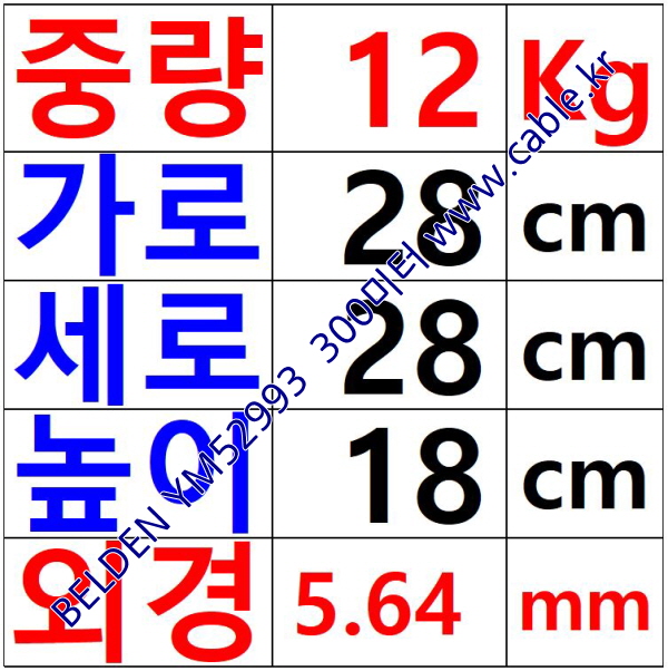300m(롤) 벨덴YM52993 (미터당 ₩10,000) 벨덴케이블 YM52993 BELDEN YM52993 1Pr 18AWG Paired 그레이