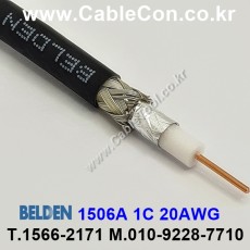 10m 벨덴1506A (미터당 ₩6,950) 벨덴케이블 1506A BELDEN 1506A 1Coax 20AWG RG59 75옴 동축케이블 블랙