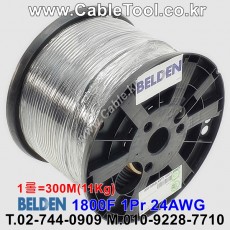 300m(롤) 벨덴1800F (미터당 ₩3,080) 벨덴케이블 1800F BELDEN 1800F 1Pr 24AWG 마이크 악기 (블랙)