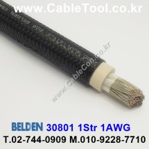 75m(롤) 벨덴30801 (미터당 ₩106,600) 벨덴케이블 30801 BELDEN 30801 1Str 1AWG Hook Up Wire 블랙