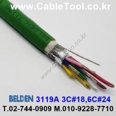 300m(롤) 벨덴3119A (미터당 ₩28,410) 벨덴케이블 3119A BELDEN 3119A 3C 18AWG DeviceNet 그린
