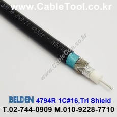 300m(롤) 벨덴4794R (미터당 ₩18,010) 벨덴케이블 4794R BELDEN 4794R 1Coax 16AWG RG Cable 동축케이블 블랙