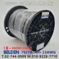 300m(롤) 벨덴7927A (미터당 ₩9,110) 벨덴케이블 7927A BELDEN 7927A 4Pr 23AWG Cat6 UTP 블랙
