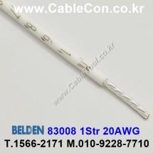 300m(롤) 벨덴83008 (미터당 ₩15,050) 벨덴케이블 83008 BELDEN 83008 1Str 20AWG Hook Up Wire 화이트