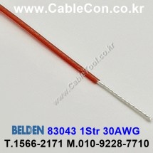 300m(롤) 벨덴83043 (미터당 ₩5,020) 벨덴케이블 83043 BELDEN 83043 1Str 30AWG Hook Up Wire 레드