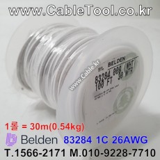 30m(651,000/R) 벨덴83284 (21,700/m) 벨덴케이블 83284 BELDEN 83284 1C 26AWG RG Cable 동축케이블 (화이트)