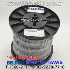 150m(롤) 벨덴8428 미터당 ₩30,940 벨덴케이블 8428 BELDEN 8428 2C 18AWG 마이크, 악기