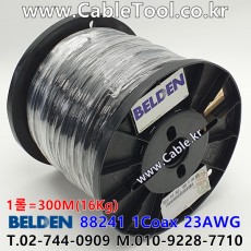 300m(롤) 벨덴88241 미터당 ₩10,930 벨덴케이블 88241 BELDEN 88241 1C 23AWG RG59 75옴 동축케이블
