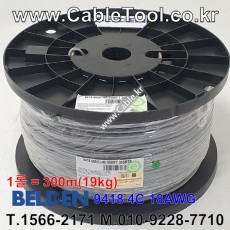 300m(롤) 벨덴 9418 미터당 ₩8,060 벨덴 9418 BELDEN 4C 18AWG, 오디오, 제어용