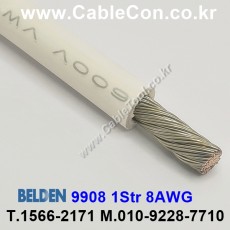 30m(롤) 벨덴9908 (미터당 ₩34,840) 벨덴케이블 9908 BELDEN 9908 1C 8AWG Hook Up Wire 화이트
